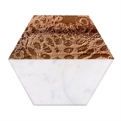 Fractal Black Texture Wallpaper Marble Wood Coaster (Hexagon) 