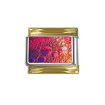 Colorful Bubbles Abstract Art Gold Trim Italian Charm (9mm) Front