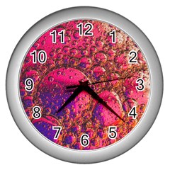 Colorful Bubbles Abstract Art Wall Clock (silver)