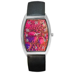 Colorful Bubbles Abstract Art Barrel Style Metal Watch