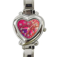 Colorful Bubbles Abstract Art Heart Italian Charm Watch