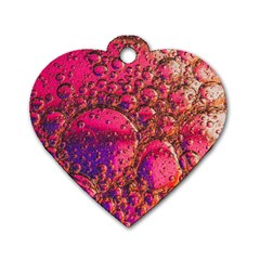 Colorful Bubbles Abstract Art Dog Tag Heart (two Sides) by Jancukart