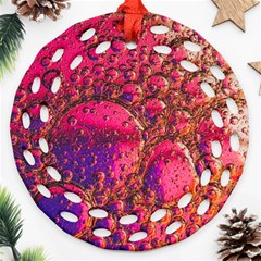 Colorful Bubbles Abstract Art Ornament (round Filigree)