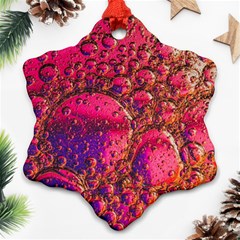 Colorful Bubbles Abstract Art Snowflake Ornament (two Sides)