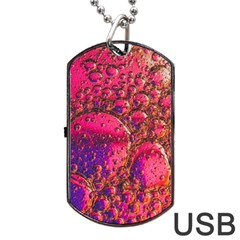 Colorful Bubbles Abstract Art Dog Tag Usb Flash (two Sides)