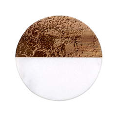 Colorful Bubbles Abstract Art Classic Marble Wood Coaster (round) 