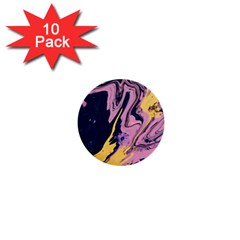 Pink Black And Yellow Abstract Painting 1  Mini Buttons (10 Pack)  by Jancukart