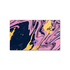 Pink Black And Yellow Abstract Painting Sticker (rectangular)