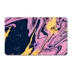 Pink Black And Yellow Abstract Painting Magnet (rectangular)