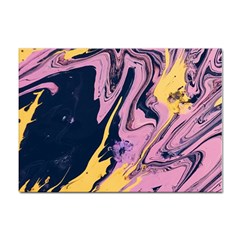 Pink Black And Yellow Abstract Painting Sticker A4 (100 Pack)