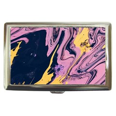 Pink Black And Yellow Abstract Painting Cigarette Money Case by Jancukart