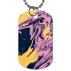 Pink Black And Yellow Abstract Painting Dog Tag (two Sides)