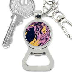 Pink Black And Yellow Abstract Painting Bottle Opener Key Chain