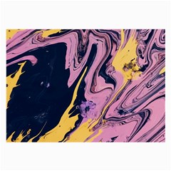 Pink Black And Yellow Abstract Painting Large Glasses Cloth (2 Sides)