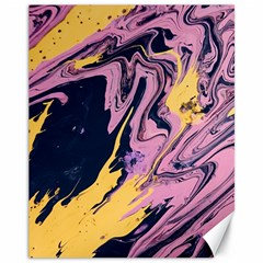 Pink Black And Yellow Abstract Painting Canvas 11  X 14  by Jancukart