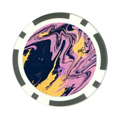 Pink Black And Yellow Abstract Painting Poker Chip Card Guard