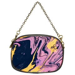 Pink Black And Yellow Abstract Painting Chain Purse (one Side)