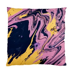 Pink Black And Yellow Abstract Painting Standard Cushion Case (one Side)