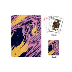 Pink Black And Yellow Abstract Painting Playing Cards Single Design (mini) by Jancukart