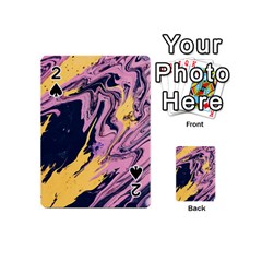 Pink Black And Yellow Abstract Painting Playing Cards 54 Designs (mini)