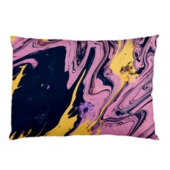 Pink Black And Yellow Abstract Painting Pillow Case (two Sides)