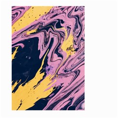 Pink Black And Yellow Abstract Painting Large Garden Flag (two Sides)