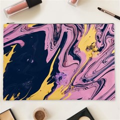 Pink Black And Yellow Abstract Painting Cosmetic Bag (xxl)