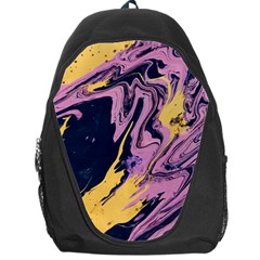 Pink Black And Yellow Abstract Painting Backpack Bag