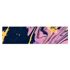 Pink Black And Yellow Abstract Painting Oblong Satin Scarf (16  X 60 )