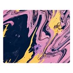 Pink Black And Yellow Abstract Painting One Side Premium Plush Fleece Blanket (Large) 80 x60  Blanket Front