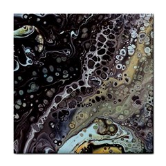 Black Marble Abstract Pattern Texture Tile Coaster