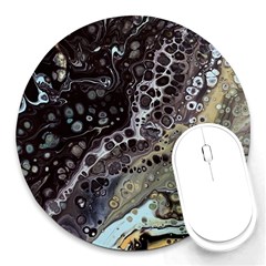 Black Marble Abstract Pattern Texture Round Mousepad