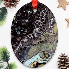 Black Marble Abstract Pattern Texture Ornament (oval)