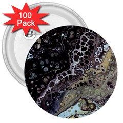 Black Marble Abstract Pattern Texture 3  Buttons (100 Pack) 