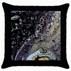 Black Marble Abstract Pattern Texture Throw Pillow Case (black)