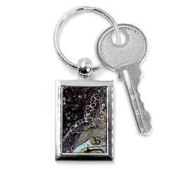 Black Marble Abstract Pattern Texture Key Chain (rectangle)