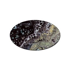 Black Marble Abstract Pattern Texture Sticker (oval) by Jancukart