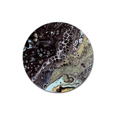 Black Marble Abstract Pattern Texture Magnet 3  (round) by Jancukart