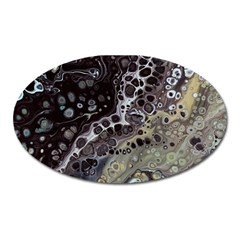 Black Marble Abstract Pattern Texture Oval Magnet by Jancukart