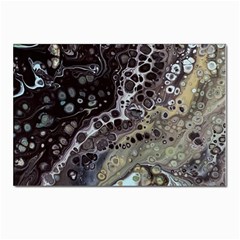 Black Marble Abstract Pattern Texture Postcard 4 x 6  (pkg Of 10) by Jancukart