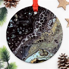 Black Marble Abstract Pattern Texture Round Ornament (two Sides)