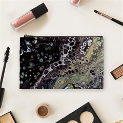 Black Marble Abstract Pattern Texture Cosmetic Bag (medium)