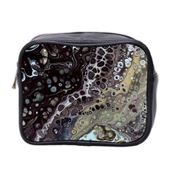 Black Marble Abstract Pattern Texture Mini Toiletries Bag (two Sides) by Jancukart