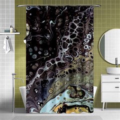 Black Marble Abstract Pattern Texture Shower Curtain 48  X 72  (small) 