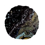 Black Marble Abstract Pattern Texture Standard 15  Premium Flano Round Cushions Front