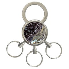 Black Marble Abstract Pattern Texture 3-ring Key Chain