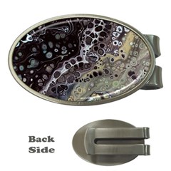 Black Marble Abstract Pattern Texture Money Clips (oval) 