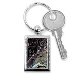 Black Marble Abstract Pattern Texture Key Chain (Rectangle) Front