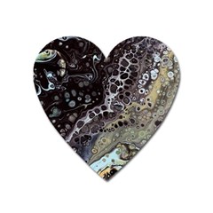 Black Marble Abstract Pattern Texture Heart Magnet by Jancukart