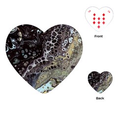 Black Marble Abstract Pattern Texture Playing Cards Single Design (heart)